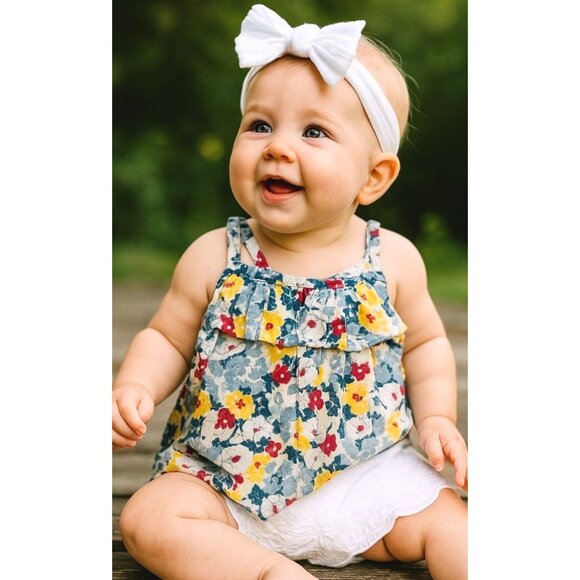 Ralph Lauren 3M Baby Girl's Cross back Tank top & Shorts Matching Summer Outfit - Picture 1 of 15